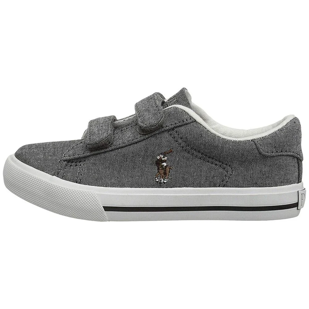 Polo Ralph Lauren Easten EZ Sneakers Kids 4.5 Gray Comfort Casual Shoes RHS4767